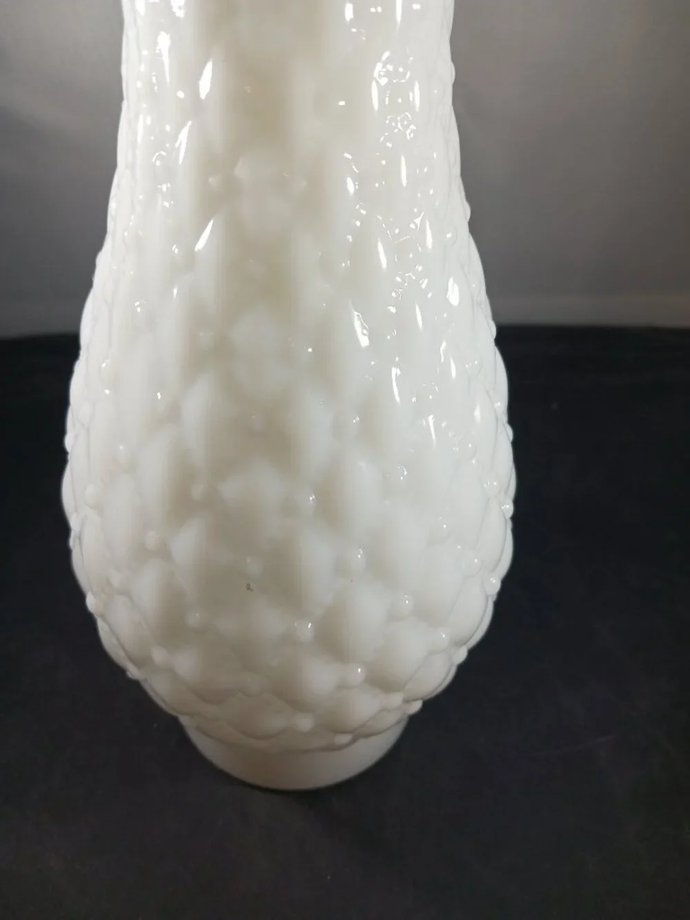 Milk Glass Lamp Shade Quilted Hurricane 10